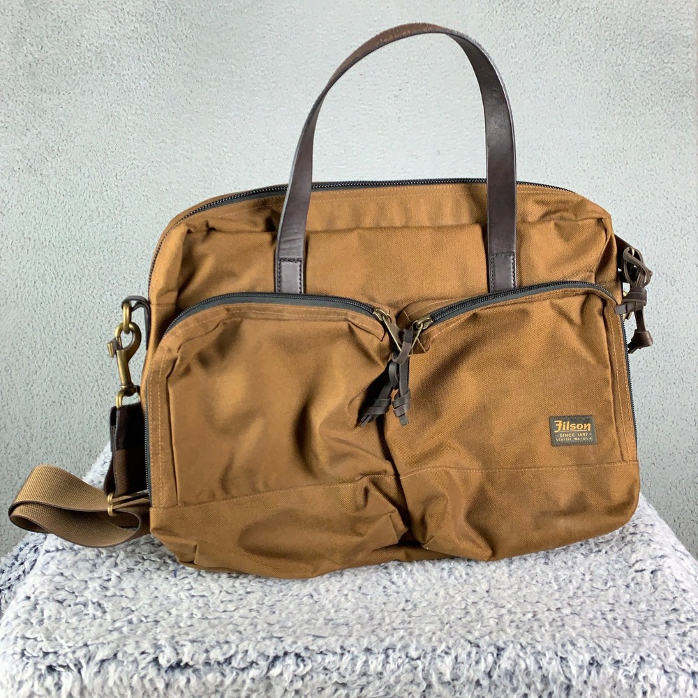 Filson Dryden Briefcase Bag Mens OS Tan Rugged Ballistic Nylon Laptop Messenger